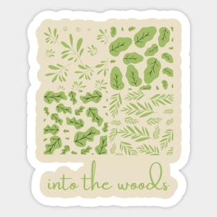 Into the Woods - Green Leaf Patterns One Sticker